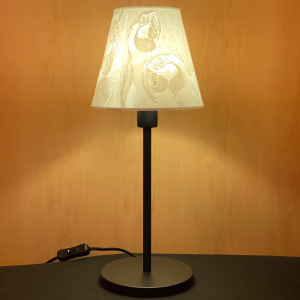 Lithophane Lampe in Kegelform, hoher Lampensockel